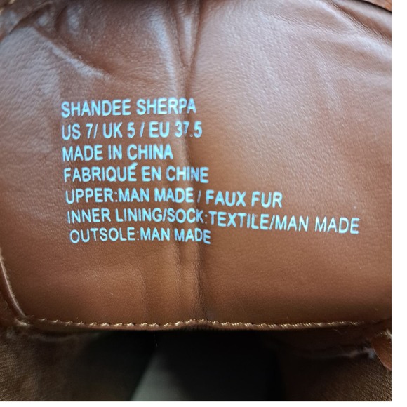 Just Fab Shandee Sherpa Block High Heel Boots Sherpa Trim Lug Sole 7 - Picture 6 of 10